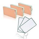 BAYTORY 180 Stück Karteikarte mit Ring, 7,6 x 12,7 cm, grüne Notizkarten, Lernkarten zum Lernen,...
