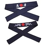 ERINGOGO 2 Stück Bushido Stirnband Japanisches Sportstirnband mit Drachenmotiv für Kochen Training...