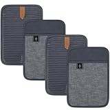 BONTHEE Topflappen Set Baumwolle Groß Anti-rutsch Topflappen zum Kochen Backen Küchenzubehör -...