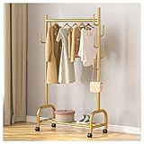 Freistehender Kleiderschrank aus Metall mit Rollen und unteren Regalen, 150 cm Durchmesser,...