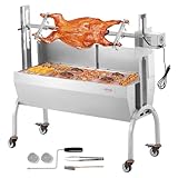 VEVOR Lammgrill, Spanferkelgrill, Spießbratengrill, 90 kg rollbarer BBQ-Holzkohle-Spießgrill für...