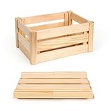 PINEEA Klappkiste aus Holz - Holzkiste Klein - Obstkiste Holz – Dekokiste 34,5 x 23 x 17,5...