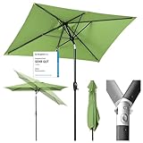 Sekey Aluminum Sonnenschirm 210 × 140 cm Sonnenschirm Balkon Sonnenschirm Rechteckig für Balkon...