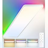 Pesaur LED Deckenleuchte Flach mit Fernbedienung, 32W 3500LM Deckenlampe mit 7 RGB Farbwechsel...