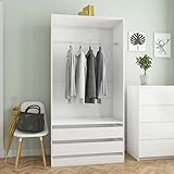 Gecheer Kleiderschrank Wäscheschrank Mit 2 Schubladen und 1 großes Fach Mit...