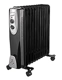 Gutfels HR 32011 sw Öl-Radiator | 3 Heizstufen | 11 Rippen | 2500 Watt Leistung | Schwarz, 5050076