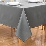 ATsense Tischdecke Abwaschbar Grau, Tischdecken Bügelfrei Wasserabweisend, Fleckabweisend Table...