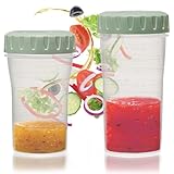 Hausfelder Salat Dressingshaker, 2er Set Dressing Schüttelbecher 300 ml + 400 ml aus Kunststoff...