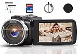 Videokamera 4K Camcorder HD 80MP IR-Nachtsicht Vlogging Kamera für YouTube, Webcam Camera mit...