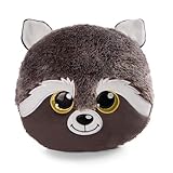 NICI GLUBSCHIS Kissen Waschbär Clooney 33 x 32 cm – rundes Kuschelkissen aus weichem Plüsch,...