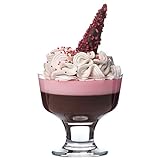 LAV Eisschalen, 6 Stück, Dessertbecher aus Glas für Eiscreme, 270 ml, mit Fuß, Dessertgläser,...