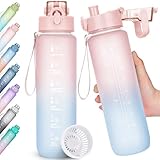 AOHAN Trinkflasche, 1l Wasserflasche BPA-Frei, Trinkflasche Sport Auslaufsicher, Sportflasche mit...