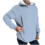 Hoodie Damen Oversize ReißverschlussDamen Hoodie Kapuzenpullover Lang Sweatjacke Sweatkleid...