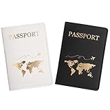 umorismo 2 Stücke Passport Holder, Reisepasshülle, Passport Hülle, Kunstleder Reisepasshülle...