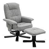 IDIMEX Relaxsessel Charly mit Hocker drehbar neigungsverstellbar grau [Max. Belastbarkeit 100 kg]...