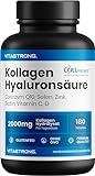 COLLAGEN HYALURONSÄURE Vitastrong - 2000mg COLLinstant® Kollagen Kapseln mit Biotin, Coenzym Q10,...