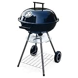 RESCH MAXX Holzkohlegrill Ø 44cm, 4 Personen Grill Holzkohle, fahrbarer Kugelgrill mit Deckel für...