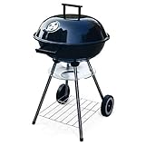 RESCH 502595 Holzkohlegrill Ø 44cm, 4 Personen Grill Holzkohle, fahrbarer Kugelgrill mit Deckel...