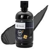 Artecho Acrylfarbe Schwarz 500 ml, Wasserfest und Lichtecht, Schnell Trocknend, Acrylfarbe für...