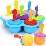 Alinana Eeis am Stiel, 7-fach Eisformen Silikon, BPA-frei Wiederverwendbare Eisformen Eis am Stiel,...