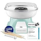 GOURMETmaxx Zuckerwattemaschine für Zuhause | Das Original mit 10 Stäbchen & Messlöffel in...