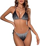 Halcurt Triangel Bikini Damen Set Neckholder Bikinioberteil Verstellbare Bademode Unterteil...