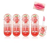 4Pcs Mini Kapsel Farbe wechselnden Lipgloss Set,Pfirsich feuchtigkeitsspendende Farbe wechselnden...