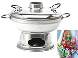 yoaxia ® - FEUERTOPF - auch Mongolentopf – Asien- Fondue – HOT POT Ø ca. 24cm – mit Deckel +...