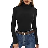 AMIYOYO Pullover Damen Rollkragenpullover Langarm Thermounterwäsche Stretch Langarmshirt Elegant...