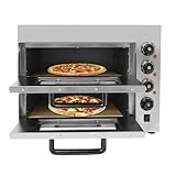 Pizzaofen, 3000W Profi Doppel Pizzaöfen, Elektrisch aus Edelstahl, Kommerzieller Pizzabackofen für...