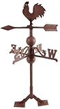 Esschert Design Wetterhahn, Wetterfahne im Antik Stil mit Standplatten aus Gusseisen, ca. 36 cm x 36...