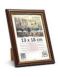 3-B Bilderrahmen ARCO RUSTIKAL - Dunkel Braun/Gold - 13x18 cm - Holzrahmen, Fotorahmen,...