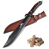 SMITH CHU Großes Outdoor Messer, Überlebensmesser mit Scheide, 27cm Feststehende Klinge...
