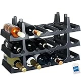 Stimo Flaschenregal für 18 Flaschen stapelbar Weinregal erweiterbar Kunststoff...