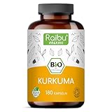 Raibu BIO Kurkuma Kapseln hochdosiert - 180 Curcuma Kapseln - 3000mg pro Tagesdosis - 500mg pro...