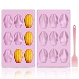 GlasFlength Madeleine Backformen Silikon, 2 PCS Madeleines Bärentatzen Backform 9 Hohlräume mit...