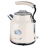 Korona 20666 elektrischer Wasserkocher | Retro Design | Creme | 1,7 Liter | 2.200 Watt |...