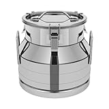 Unnsiapit Edelstahl-Milchkanne, 12 l, luftdichter Metallbehälter, Lebensmittelbehälter mit Deckel...