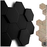 VATTO® AKUSTIKPANEELE schwarz 3D PANEL - SCHALLABSORBER WAND Sound Absorber - Akustikplatten -...