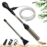 PEUZ Aquarium-Mulmsauger 2-in-1 Bodenreiniger & Wasserwechsler – mit 3 Aufsätzen, 2 m Schlauch &...