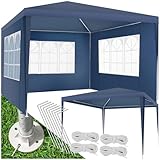 tectake® Pavillon 3x3 m, Zelt groß, wasserdicht, für Garten und Camping, Gartenpavillon,...