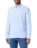 Tommy Hilfiger Herren Hemd Natural Soft Langarm, Mehrfarbig (Vessel Blue/Optic White), XXL