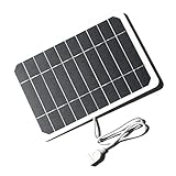 Irishom Solarpanel mit USB Anschluss 5W 5V Solar Ladegerät Unterwegs Handy Laden USB Solar Charger...