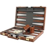 Backgammon Set 15' Klassisches Backgammon Brettspiel Tragbares Reise Strategie Backgammon Spiel Set...