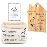Sinmoe Geschenkidee zum Einzug Brotkorb Schneidebrett mit Glückwunschkarte zum Einzug...