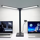 Semlos Dual Arm LED-Schreibtischlampe mit Nachtlicht, 25 Beleuchtungsmodi, USB-Ladeanschluss,...