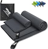 HiiPeak Mikrofaser Handtuch 2 Stück (160cmx80cm + 80cmx40cm) microfaser handtücher Fitness...