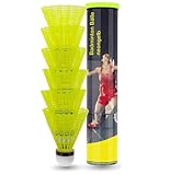 6x Federbälle gelb Badmintonbälle für Training & Wettkampf Badminton - Feder Ball Bälle...