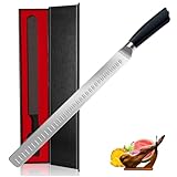 Lachsmesser Schwarz Schinkenmesser 43cm Extra Scharfe Tranchiermesser Dönermesser Mit Ergonomisches...