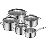 WMF Astoria Vorteils Topfset Induktion 5-teilig, Kochtopf Set mit Glasdeckel, Cromargan Edelstahl...